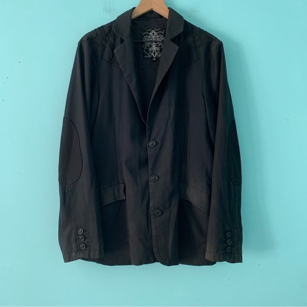 ROAR Vintage Witchy Goblin Pinstripe Embroidered Goth Punk Blazer M Devilish